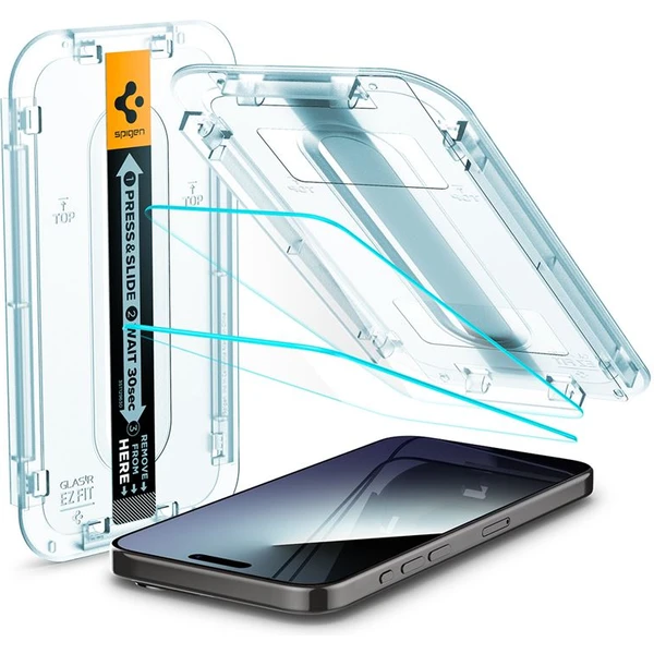 Spigen Glass tR EZ Fit 2 Pack tvrzené sklo iPhone 15 Pro Max čiré - Ochranné folie a skla - Hlavní obrázek