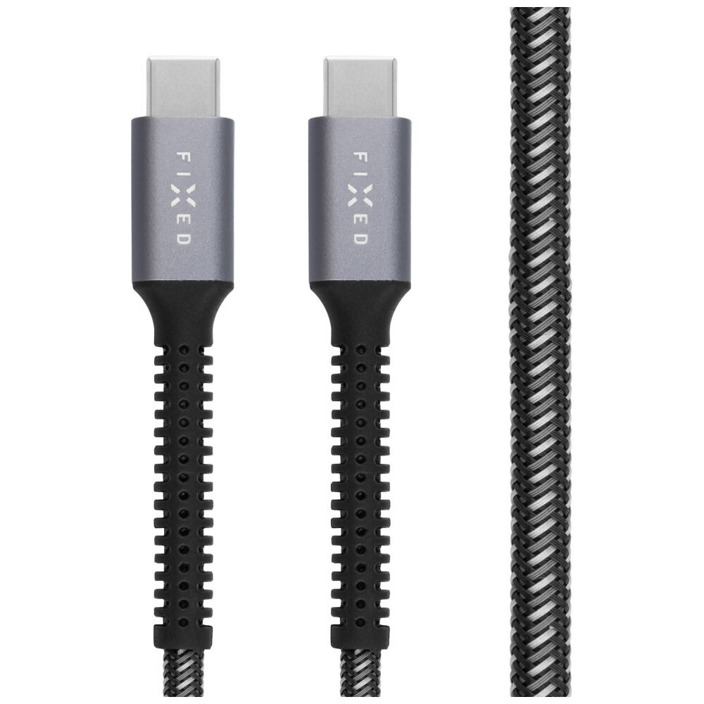 FIXED-Armor-USB-C-USB-C-napajeci-kabel-240W-2m-sedy