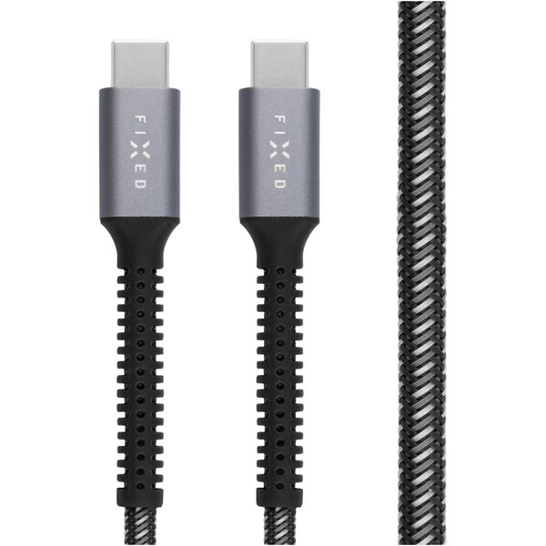 FIXED-Armor-USB-C-USB-C-napajeci-kabel-240W-2m-sedy