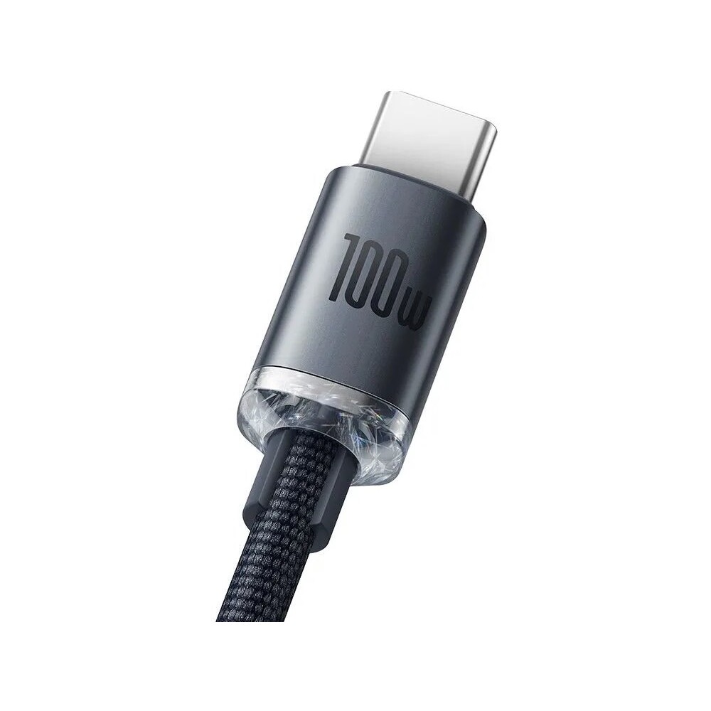 Baseus-Crystal-Shine-USB-A-USB-C-napajeci-kabel-100W-1-2m-cerny