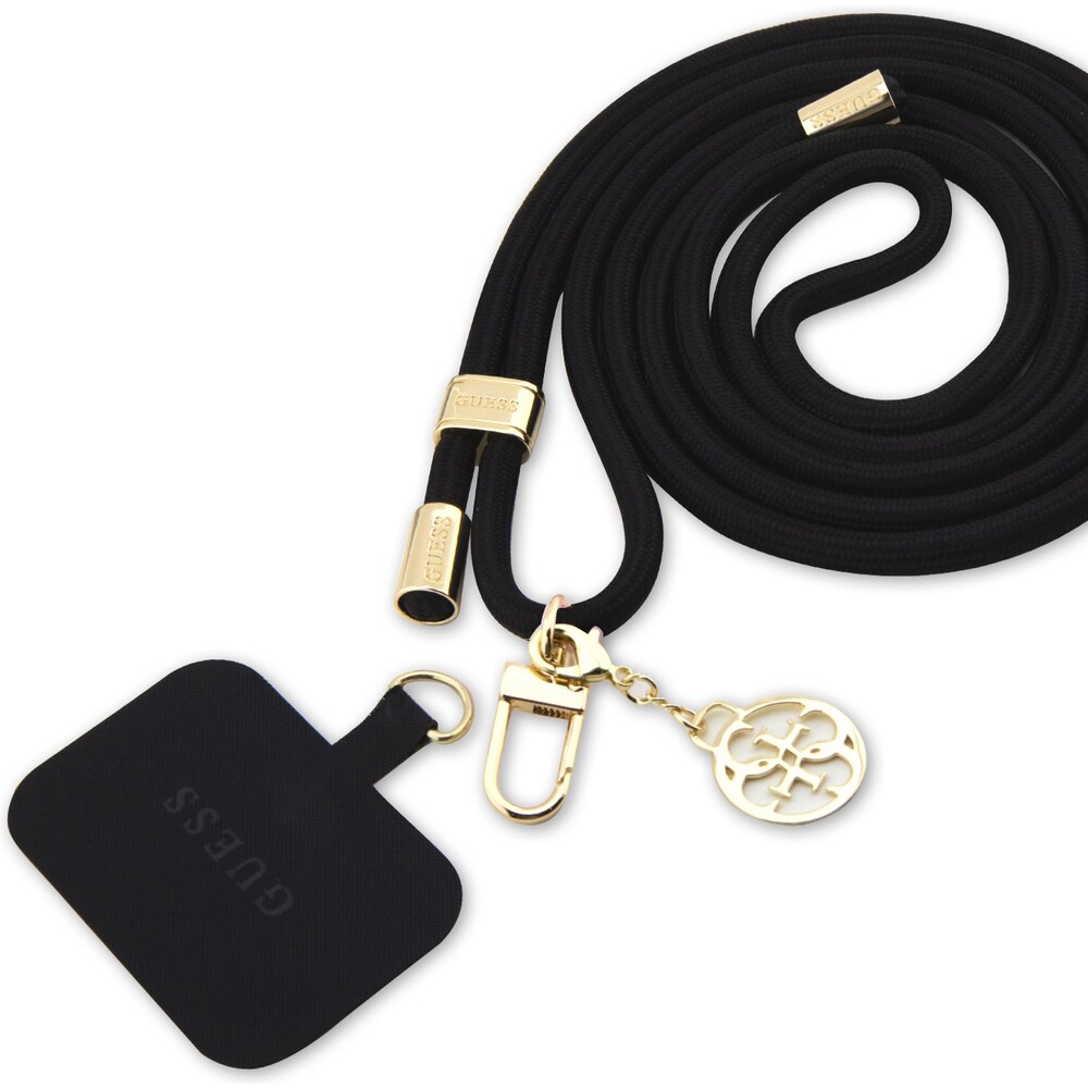 Guess-Crossbody-Popruh-Cord-4G-Charm-zlaty-cerny