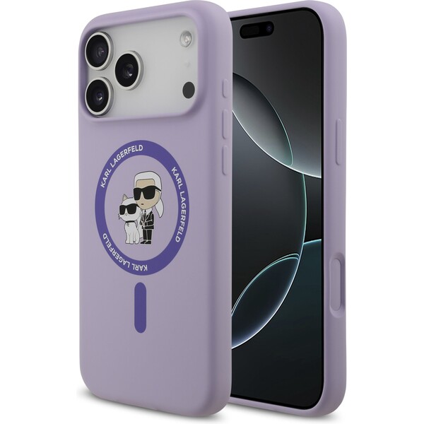 Karl-Lagerfeld-Liquid-Silicone-Karl-and-Choupette-MagSafe-kryt-iPhone-17-Pro-Max-fialovy
