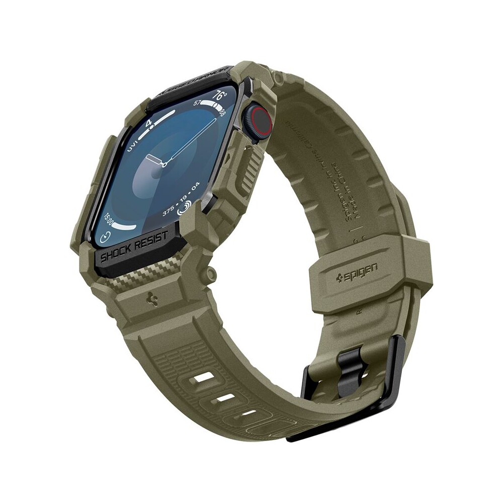 Spigen-Rugged-Armor-Pro-reminek-s-pouzdrem-Apple-Watch-10-11-46mm-zeleny