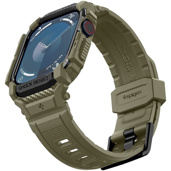 Spigen-Rugged-Armor-Pro-reminek-s-pouzdrem-Apple-Watch-10-11-46mm-zeleny