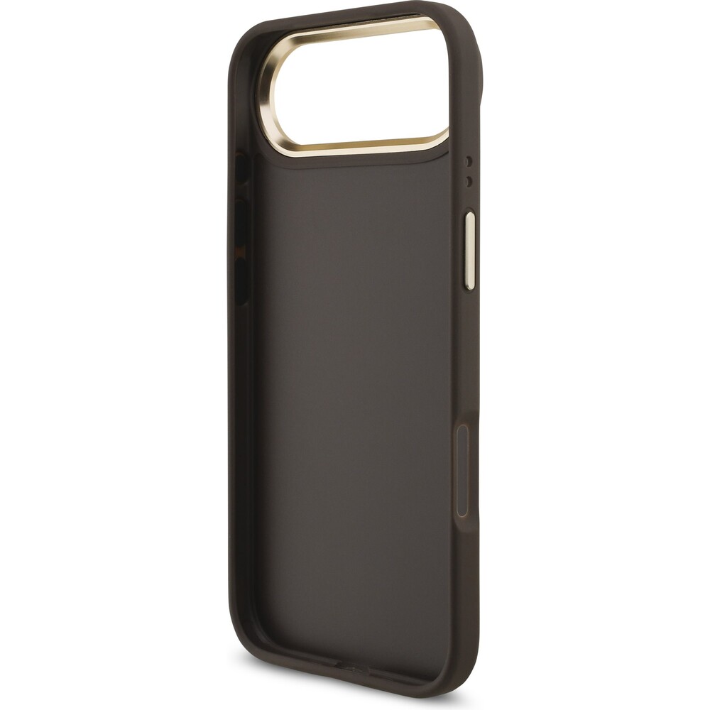 Guess-PU-Leather-4G-Metal-Logo-Gold-Frame-kryt-iPhone-Air-hnedy