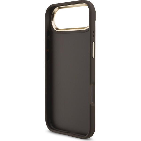 Guess-PU-Leather-4G-Metal-Logo-Gold-Frame-kryt-iPhone-Air-hnedy