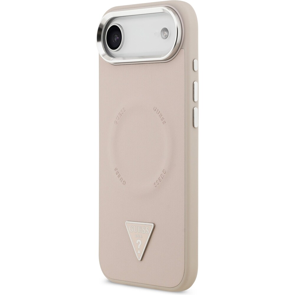 Guess-PU-Leather-Triangle-Logo-MagSafe-kryt-iPhone-Air-ruzovy