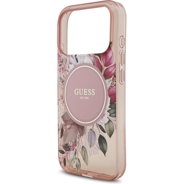 Guess-IML-Flowers-Strap-MagSafe-kryt-iPhone-17-Pro-ruzovy