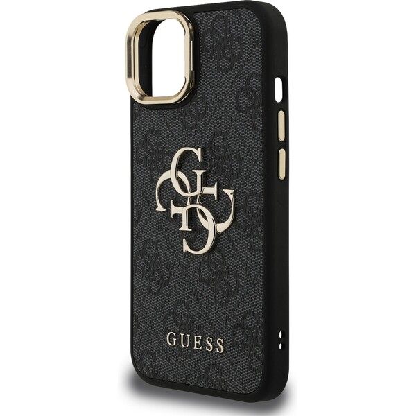 Guess-PU-4G-Metal-Logo-Stand-Camera-Frame-kryt-iPhone-13-cerny