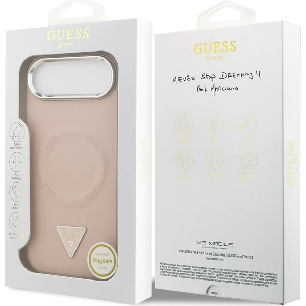 Guess-PU-Leather-Triangle-Logo-MagSafe-kryt-iPhone-Air-ruzovy