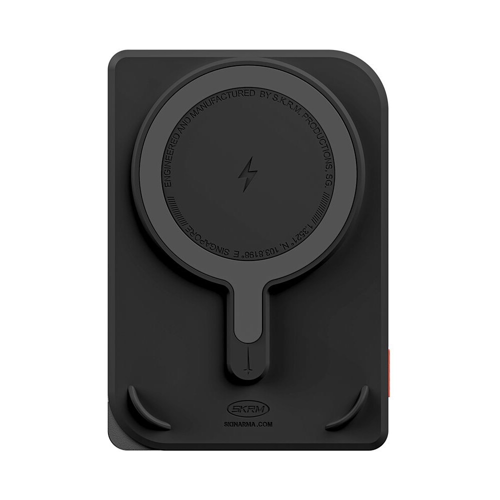 SKINARMA-Nexus-Mecha-MagSafe-powerbanka-se-stojankem-USB-C-PD-5000-mah-cerna