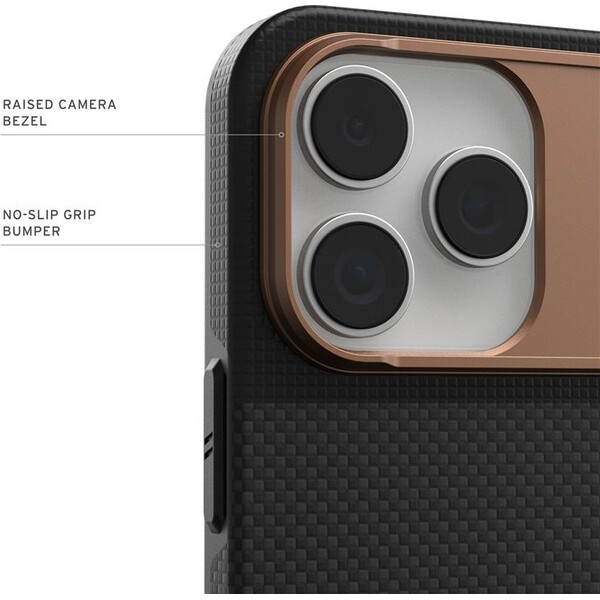 UAG-Fibr-Armr-MagSafe-kryt-iPhone-17-Pro-kevlar-cerny-bronzovy