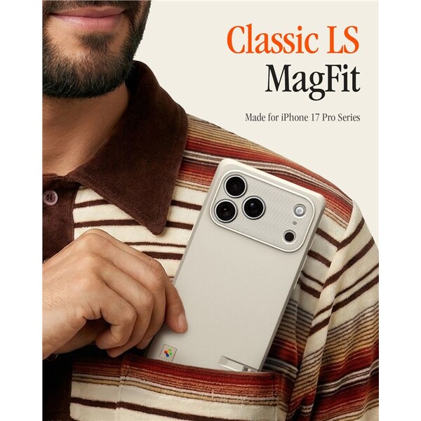 Spigen-Classic-LS-MagSafe-kryt-iPhone-17-Pro-Macintosh-128K-stone