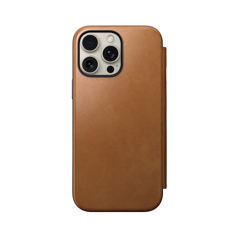 Nomad-Modern-Leather-Folio-MagSafe-pouzdro-iPhone-16-Pro-Max-svetle-hnede