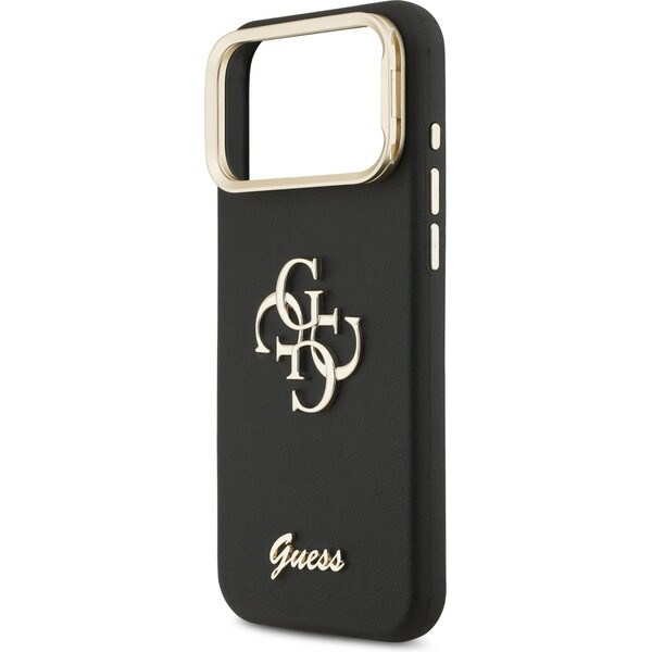 Guess-PU-Grained-4G-Logo-Stand-Camera-Frame-kryt-iPhone-17-Pro-Max-cerny