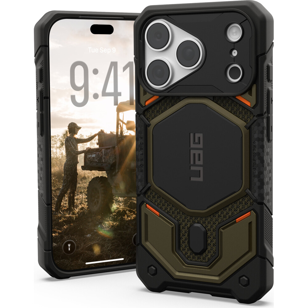 UAG-Monarch-Pro-MagSafe-Kevlar-kryt-iPhone-18-Pro-17-Pro-zeleny