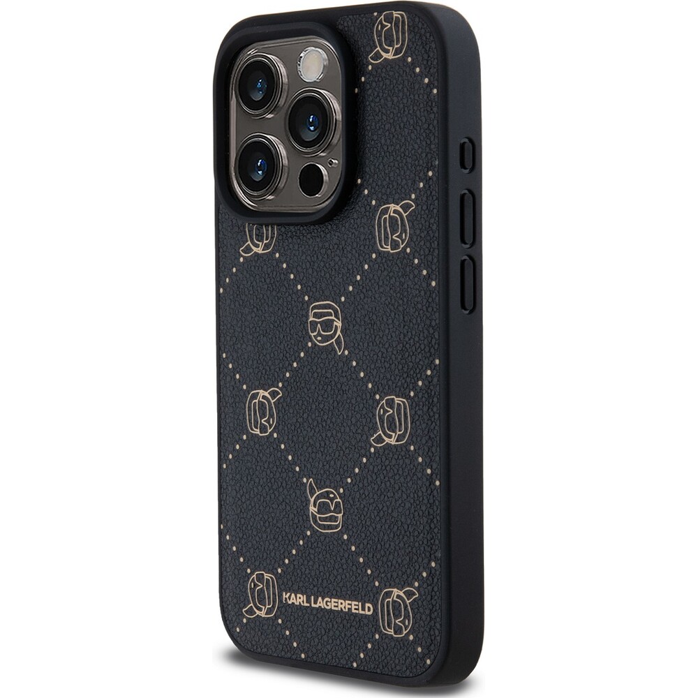 Karl-Lagerfeld-PU-Karl-Heads-Pattern-Magsafe-zadni-kryt-pro-iPhone-15-Pro-Max-cerny