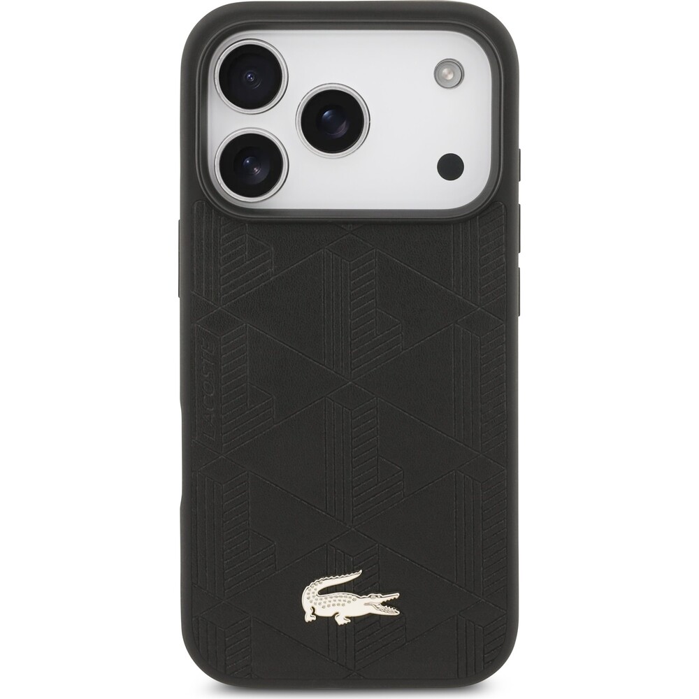 Lacoste-PU-Nomogramme-Gold-Logo-MagSafe-kryt-iPhone-17-Pro-cerny