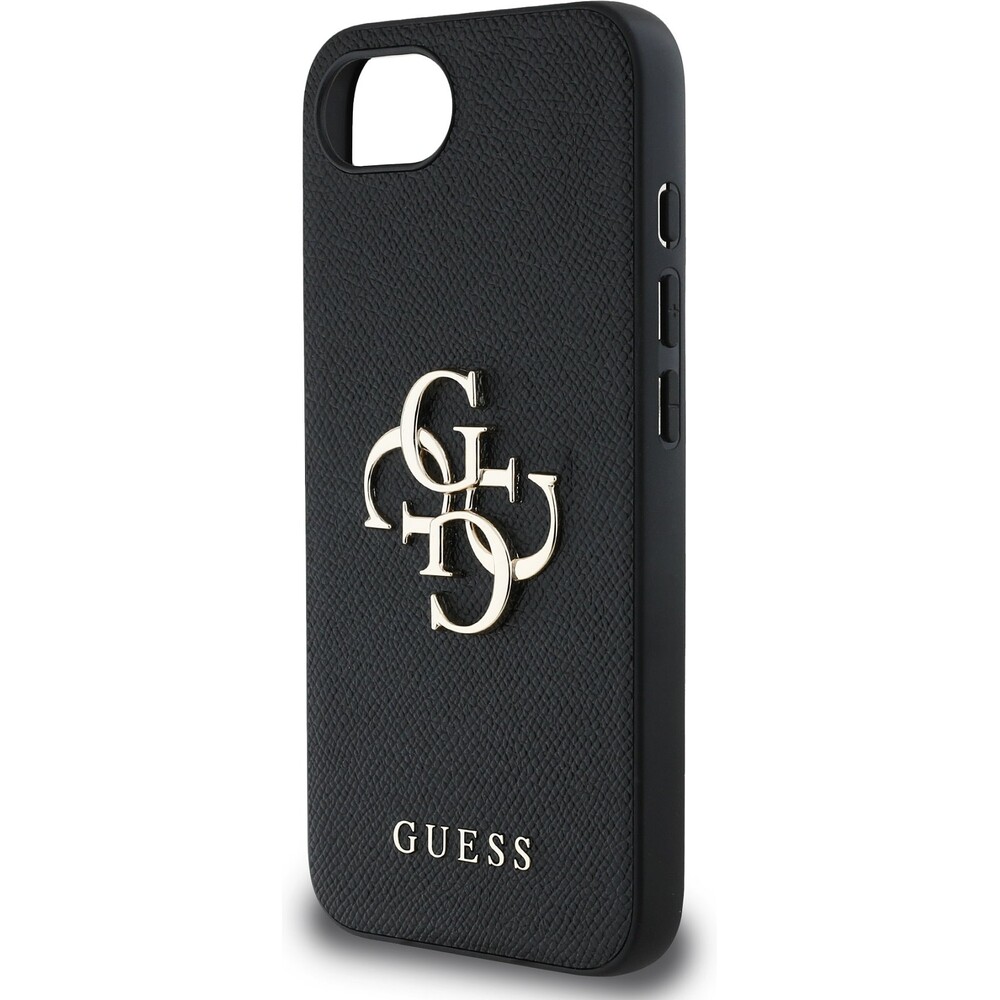 Guess-PU-Grained-4G-Metal-Logo-kryt-iPhone-17e-16e-cerny
