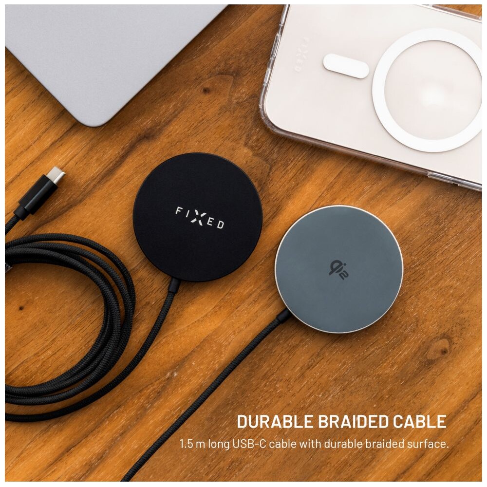 FIXED-MagPad-Slim-MagSafe-nabijecka-s-Qi2-15W-cerna