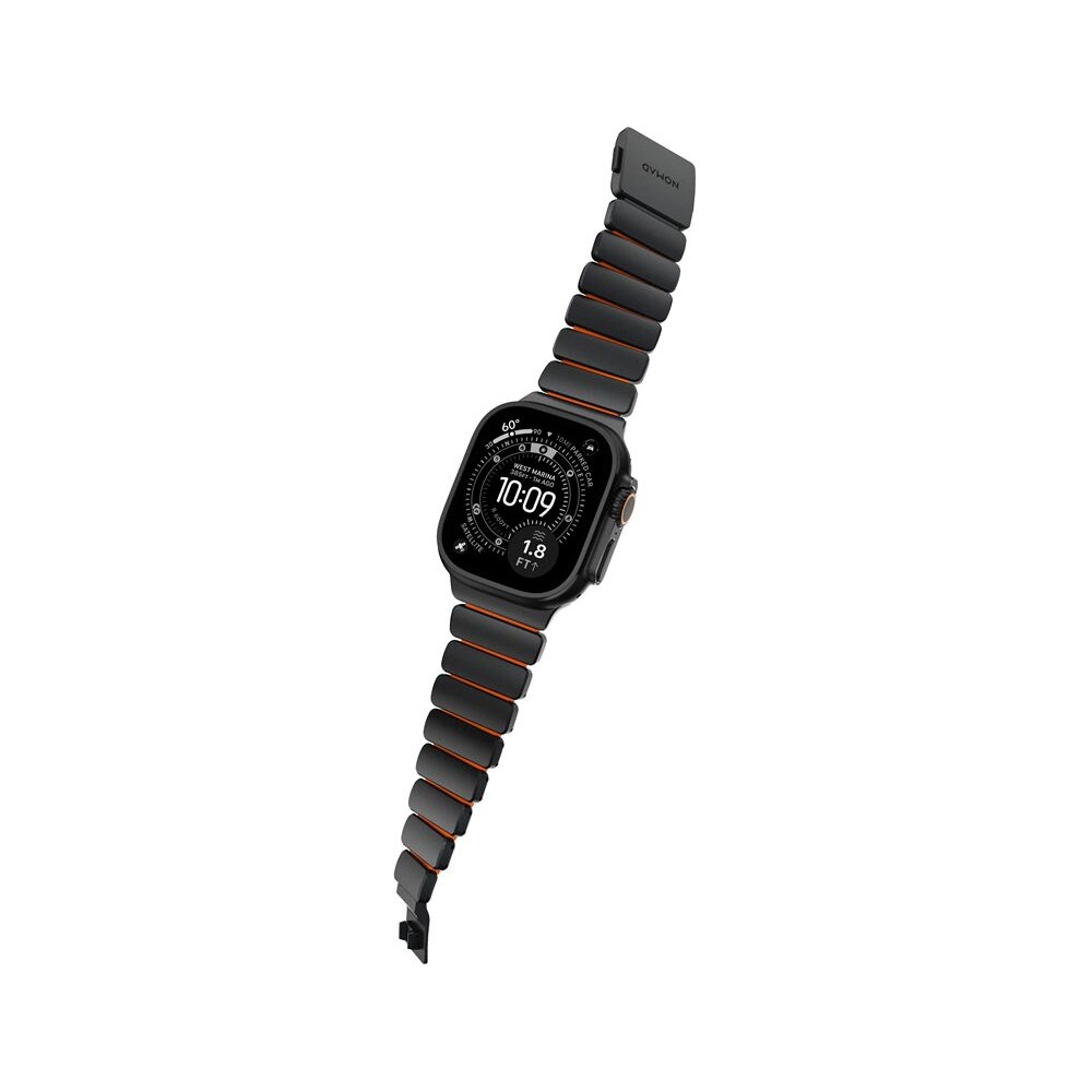 Nomad-Stratos-Band-FKM-reminek-Apple-Watch-45-46-49mm-Black-Titanium-Ultra-Orange