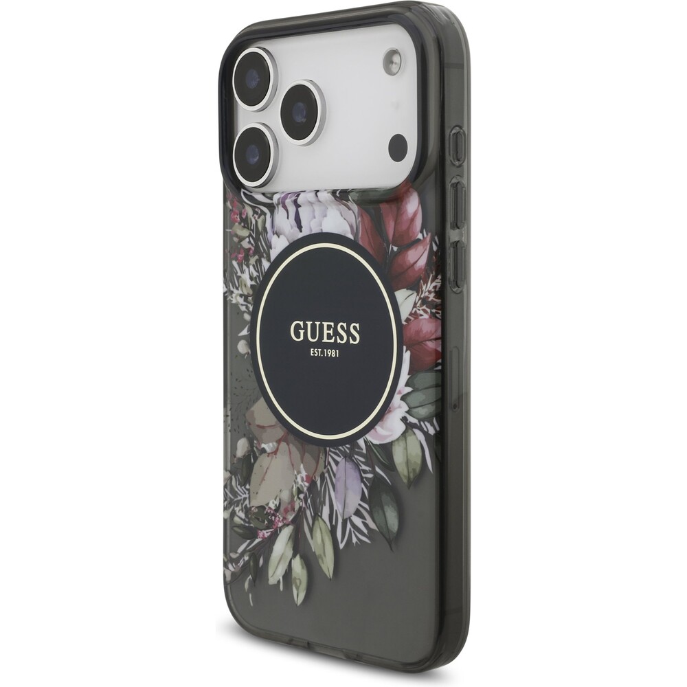 Guess-IML-Flowers-Strap-MagSafe-kryt-iPhone-17-Pro-Max-cerny