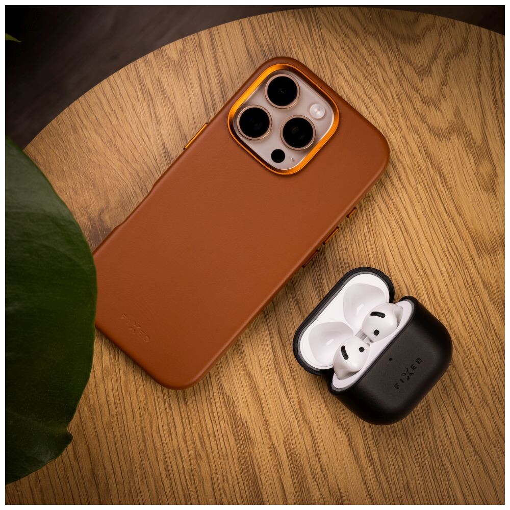 FIXED-PodsLeather-kozene-pouzdro-pro-Apple-AirPods-4-cerne