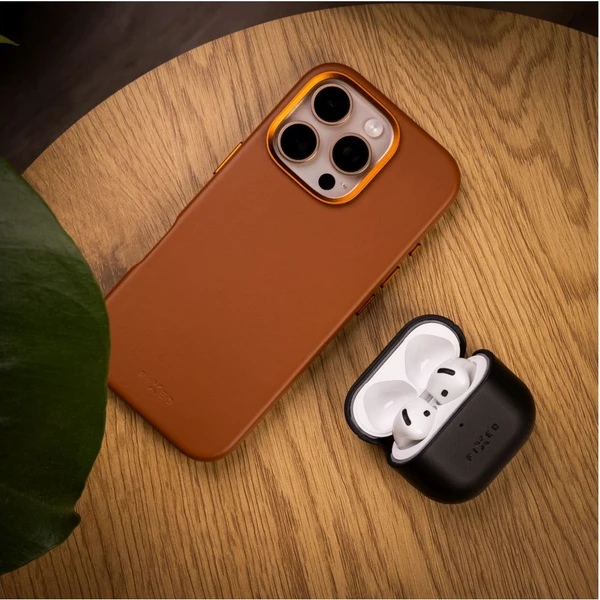 FIXED-PodsLeather-kozene-pouzdro-pro-Apple-AirPods-4-cerne