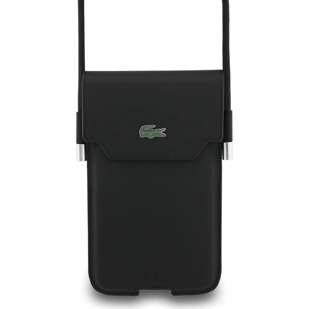 Lacoste-PVC-Iconic-Petit-Pique-Metal-Logo-kapsa-na-telefon-XL-cerna