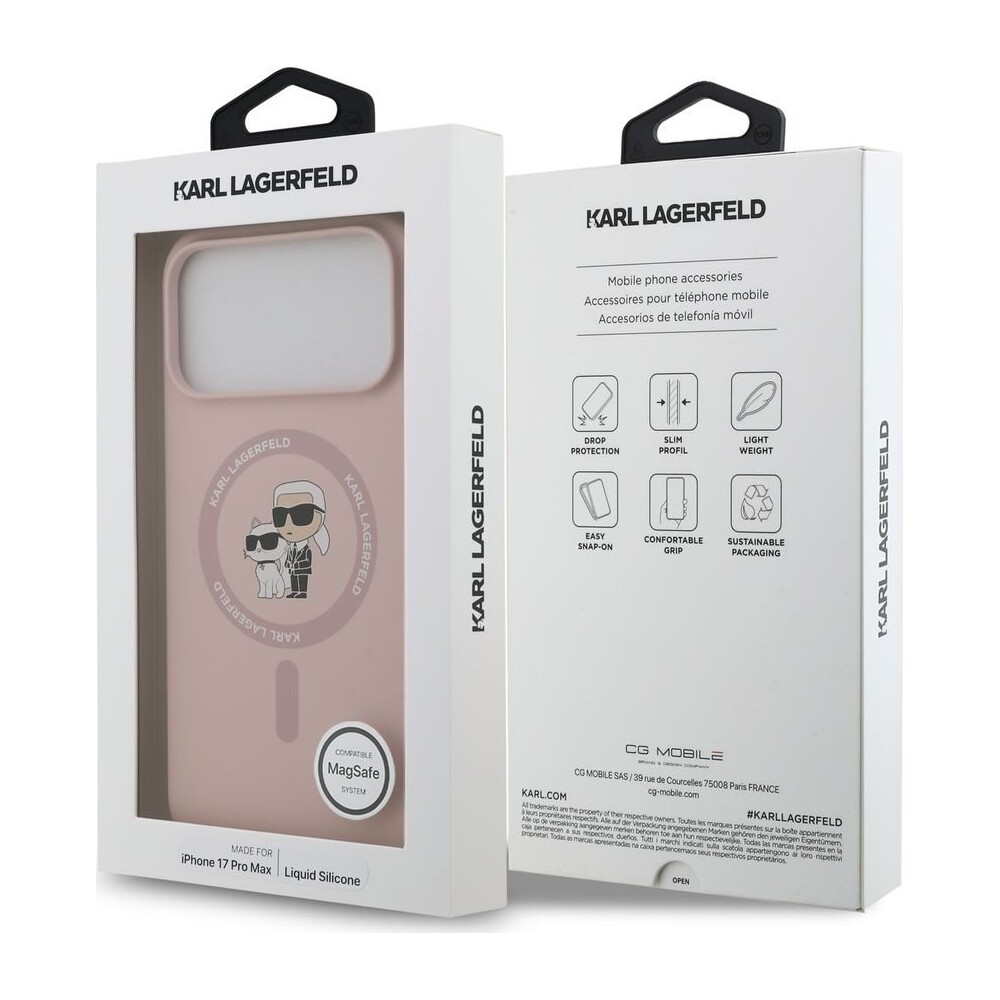 Karl-Lagerfeld-Liquid-Silicone-Karl-and-Choupette-MagSafe-kryt-iPhone-18-Pro-Max-ruzovy