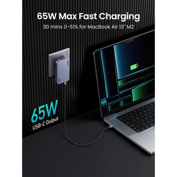 UGREEN Nexode Pro 65W GaN nabíječka s USB-C/USB-A šedá - Nabíječky - Obrázek 408d1495288f47f6ba465a3270bc4d3b