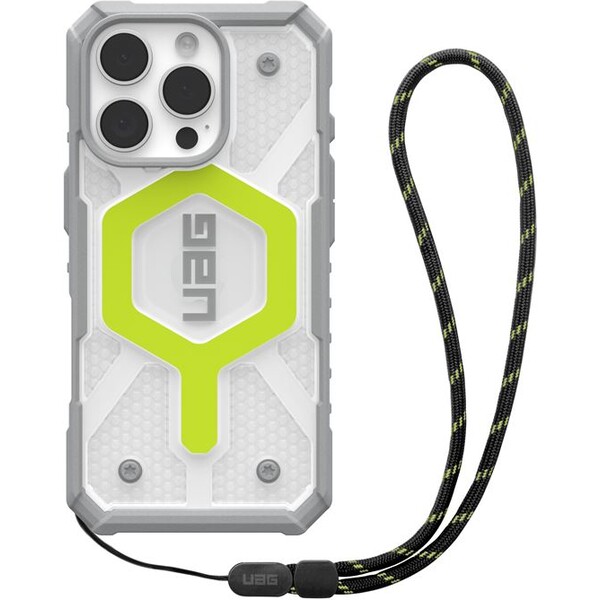 UAG-Pathfinder-Clear-Magsafe-kryt-iPhone-16-Pro-Active-Neon-Lanyard
