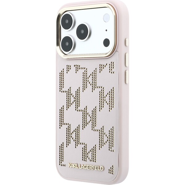 Karl-Lagerfeld-PU-Perforated-Monogram-MagSafe-kryt-iPhone-17-Pro-ruzovy