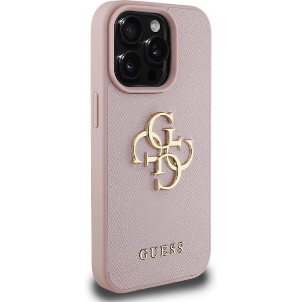 Guess-PU-Grained-4G-Metal-Logo-kryt-iPhone-15-Pro-Max-ruzovy