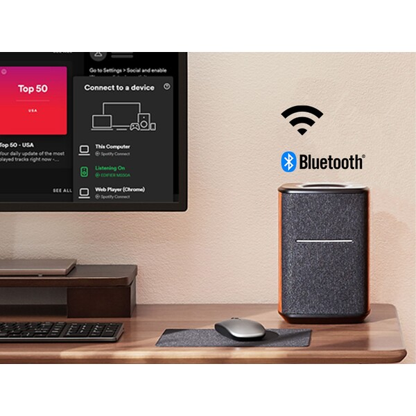 EDIFIER-MS50A-Smart-Wifi-reproduktor-hnedy