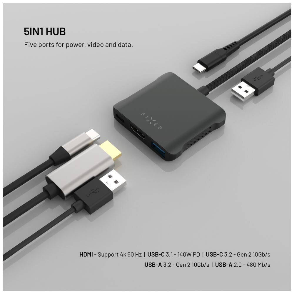 FIXED-HUB-Quadri-hlinikovy-USB-C-hub-pro-notebooky-140W-PD-3-1-vesmirne-cerny
