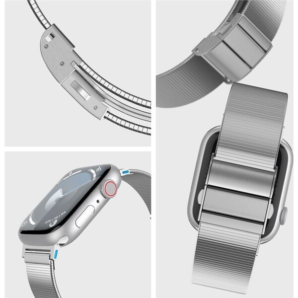 Spigen-Sleek-Link-reminek-Apple-Watch-49-46-45-44-42mm-stribrny