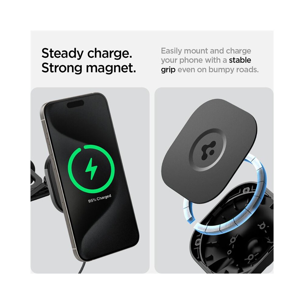 Spigen-OneTap-Pro-3-Wireless-Car-Charger-MagSafe-drzak-s-nabijenim-na-displej-Tesla