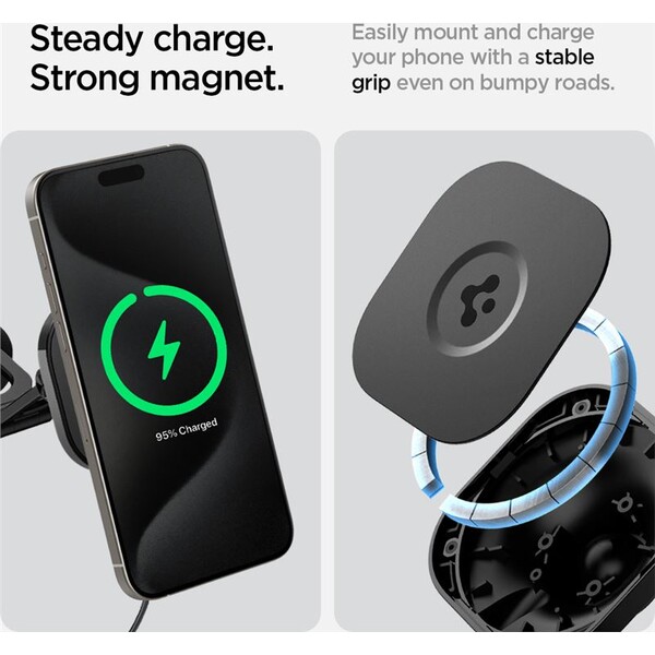 Spigen-OneTap-Pro-3-Wireless-Car-Charger-MagSafe-drzak-s-nabijenim-na-displej-Tesla