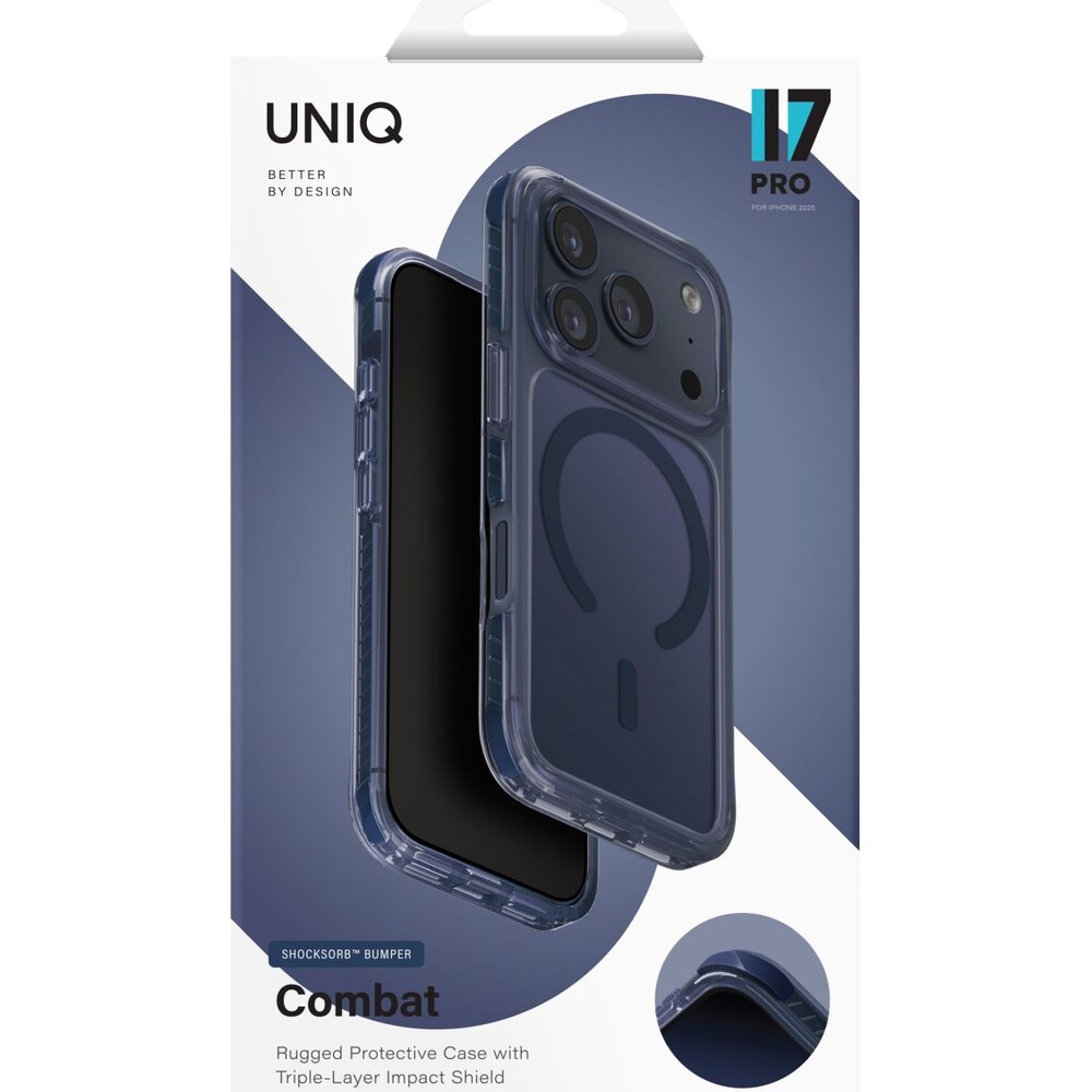 UNIQ-Combat-MagClick-MagSafe-kryt-iPhone-17-Pro-Navy-Blue