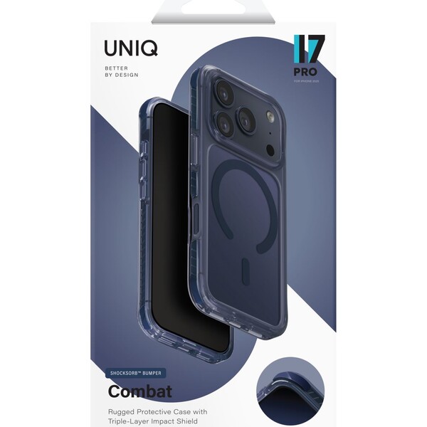 UNIQ-Combat-MagClick-MagSafe-kryt-iPhone-17-Pro-Navy-Blue