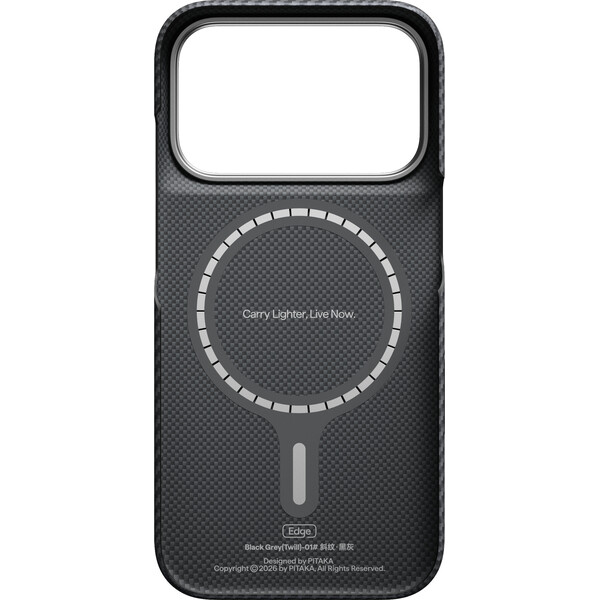 Pitaka-Edge-Case-MagSafe-kryt-iPhone-18-Pro-Black-Grey-Twill