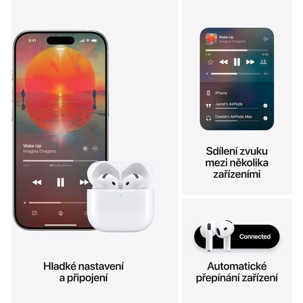 Apple-AirPods-4-s-aktivnim-potlacenim-hluku-bezdratova-sluchatka-2024-bila