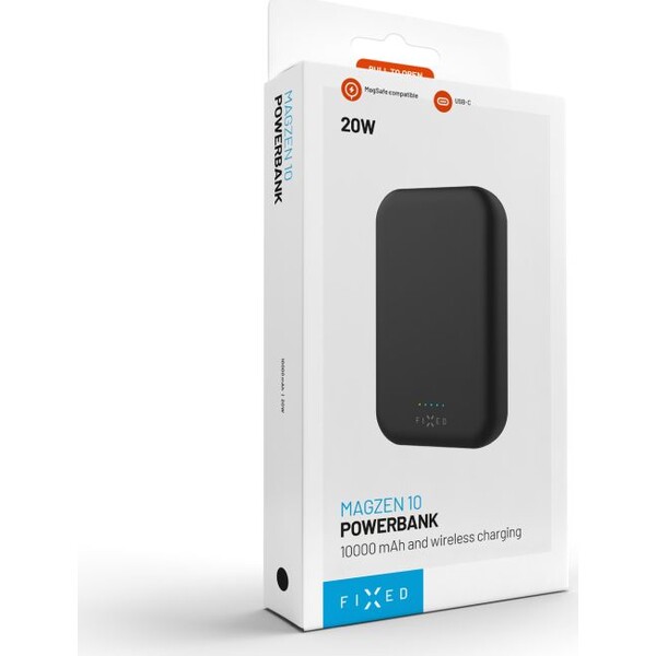 FIXED-MagZen-powerbanka-s-bezdratovym-nabijenim-a-Magsafe-10000-mAh-cerna