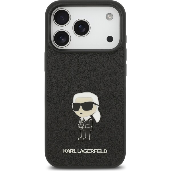 Karl-Lagerfeld-Fixed-Glitter-Metal-Ikonik-kryt-iPhone-17-Pro-cerny