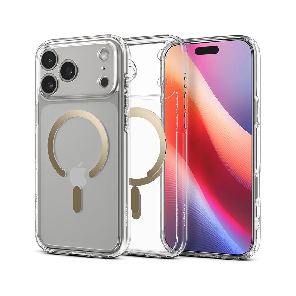 Spigen-Ultra-Hybrid-MagSafe-kryt-iPhone-17-Pro-clear-gold