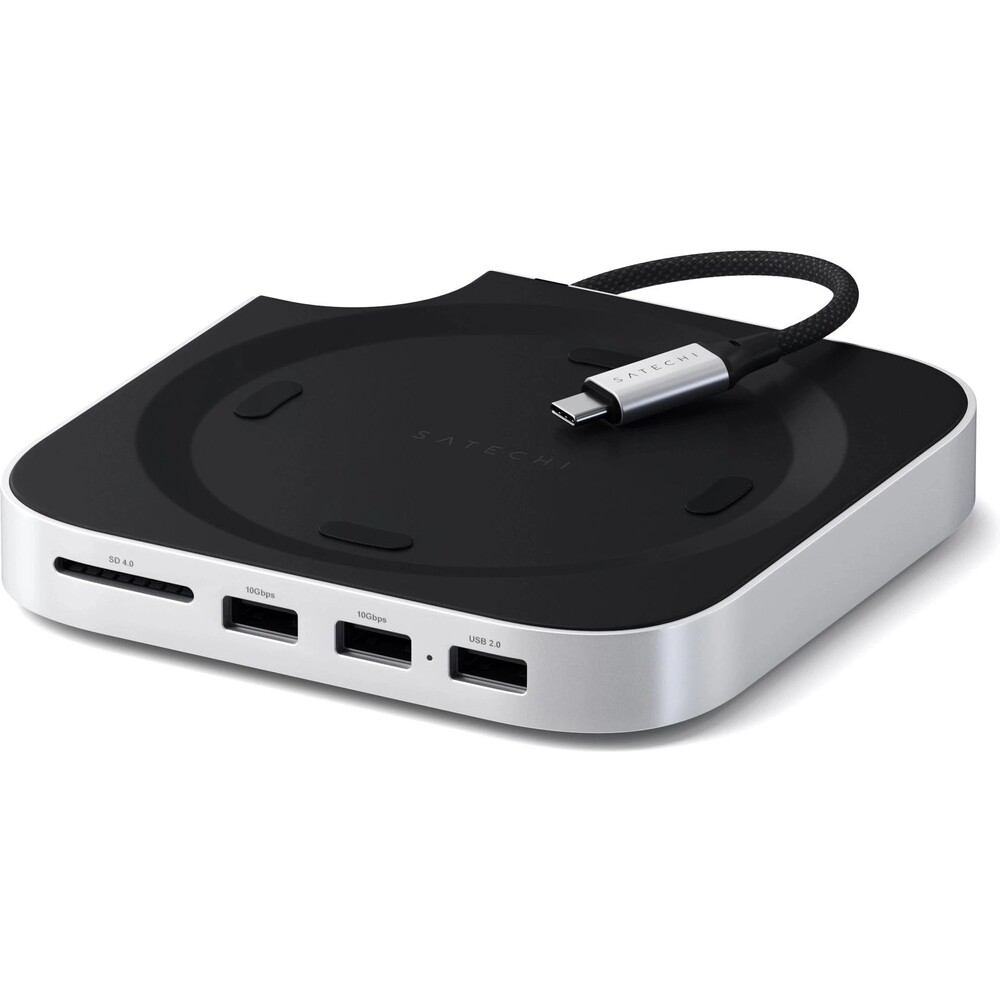 Satechi-Mac-Mini-M4-Stand-Hub-s-SSD-Enclosure-bily