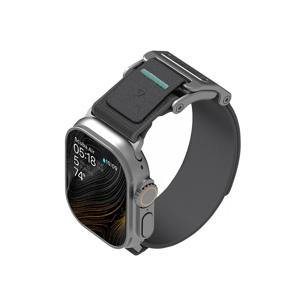 Aulumu-A11-Mag-Buckle-Slim-reminek-Apple-Watch-49-46-45-44-42mm-Silver-Buckle-Carbon-Green-Strap