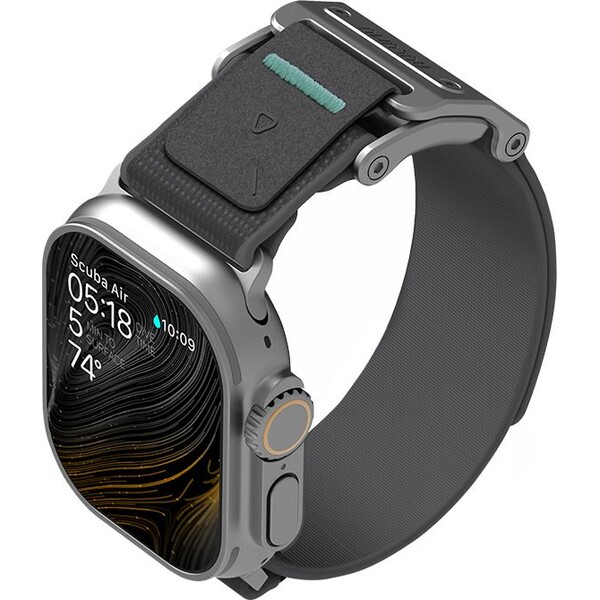 Aulumu-A11-Mag-Buckle-Slim-reminek-Apple-Watch-49-46-45-44-42mm-Silver-Buckle-Carbon-Green-Strap