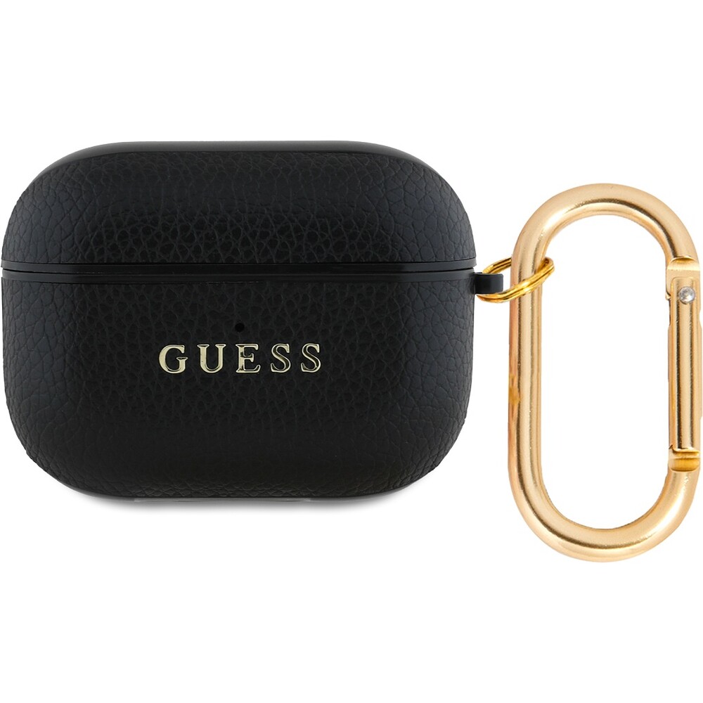 Guess-PU-Grained-Classic-Logo-pouzdro-pro-AirPods-Pro-cerne